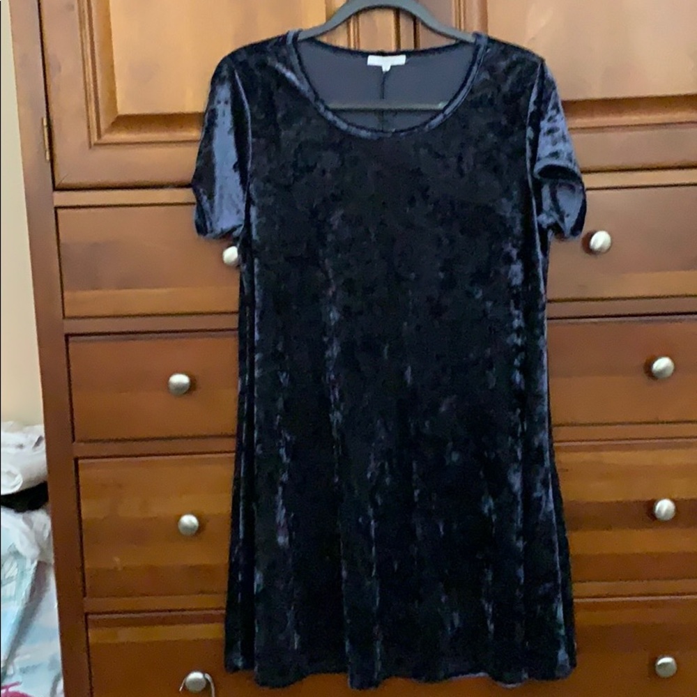 Crushed velvet a line dress